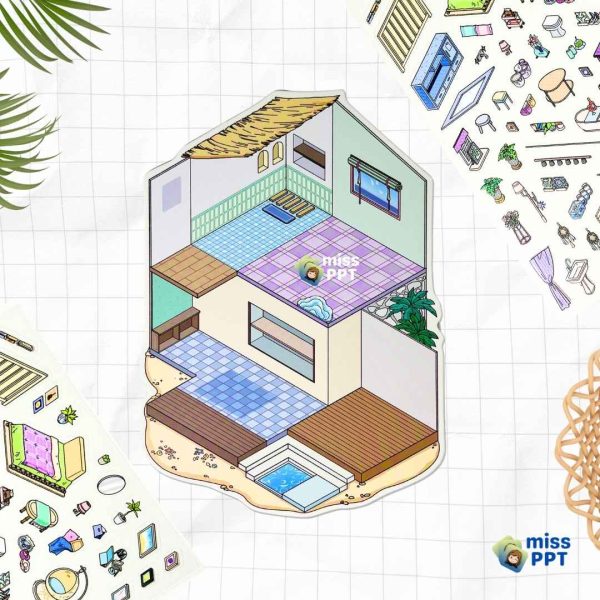 Tropical Villa 3D Sticker Set_Miss PPT 3