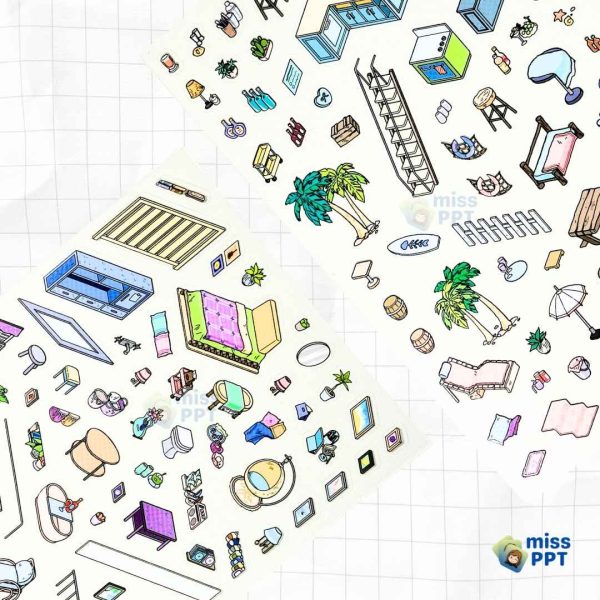 Tropical Villa 3D Sticker Set_Miss PPT 4